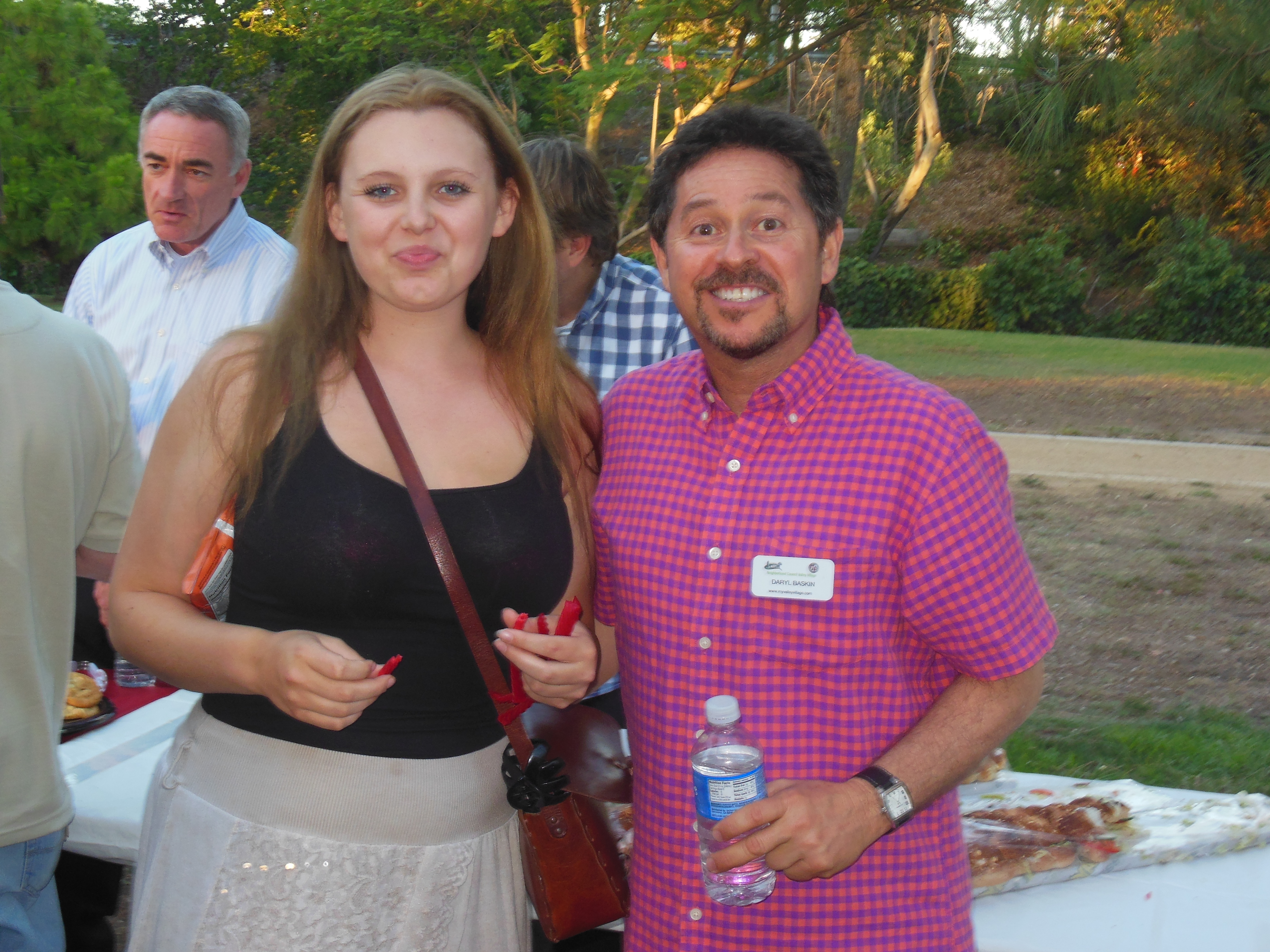 Out going NCVV Student Representative Djaq Morris with NCVV Board Member Daryl Baskin during National Night Out