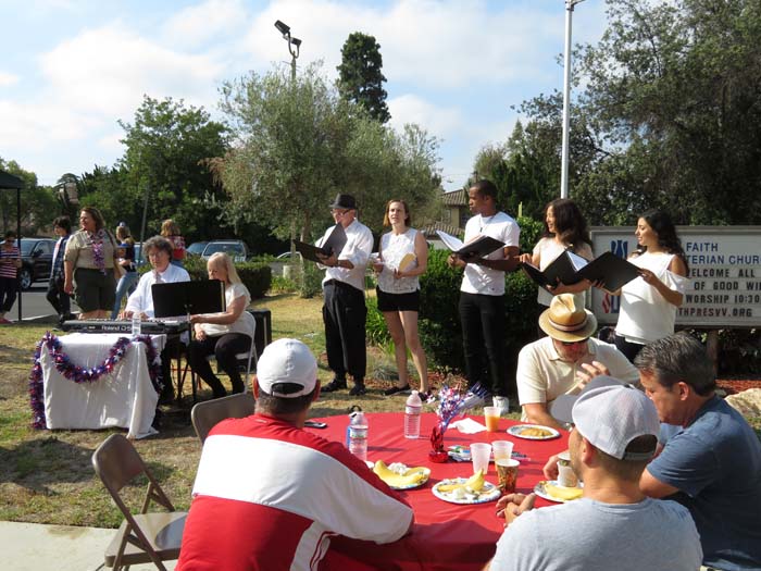 Serenade at pancake breakfast