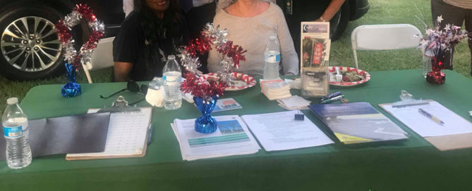 LA City Councilman Paul Krekorian, NCVV President Tony Braswell and LAPD Officers at National Night Out 2019