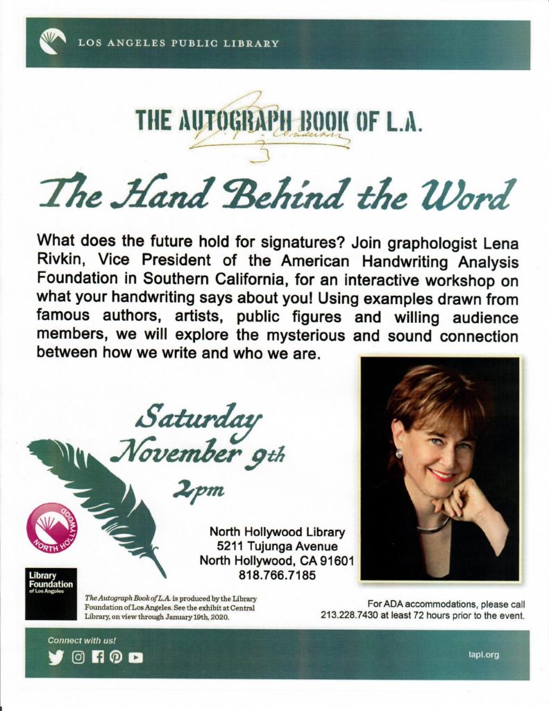 Handwriting analysis event