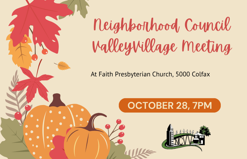 NCVV Meeting Announcement with fall leaves Board Meeting