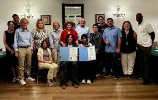 NCVV Board with 2 exchange students