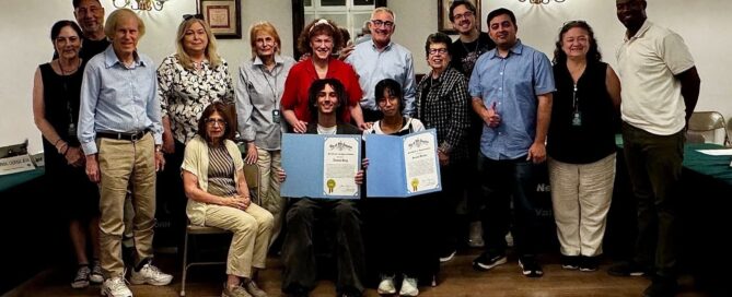 NCVV Board with 2 exchange students