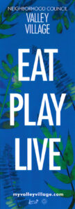 eat play live street banner in blue